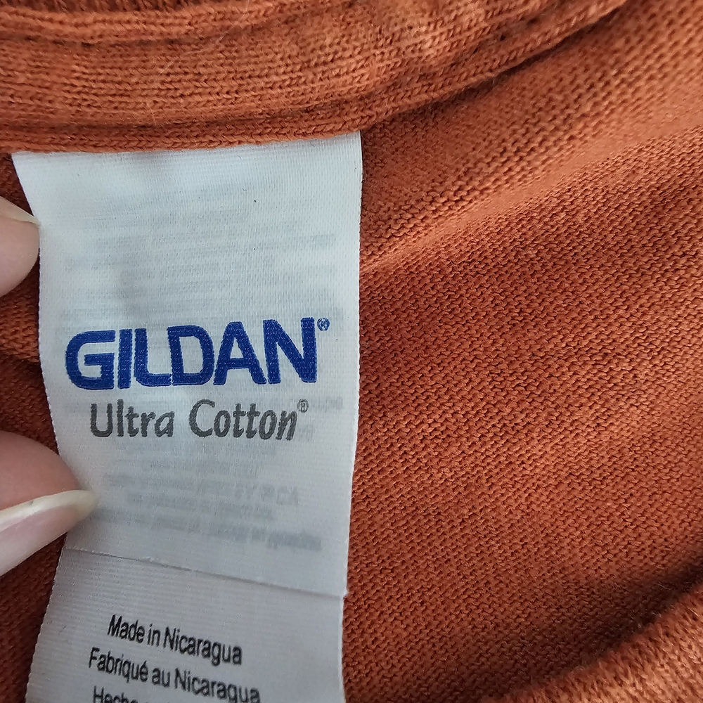 Gildan Rust Long Sleeve Men's Tee - Picture 6 of 9